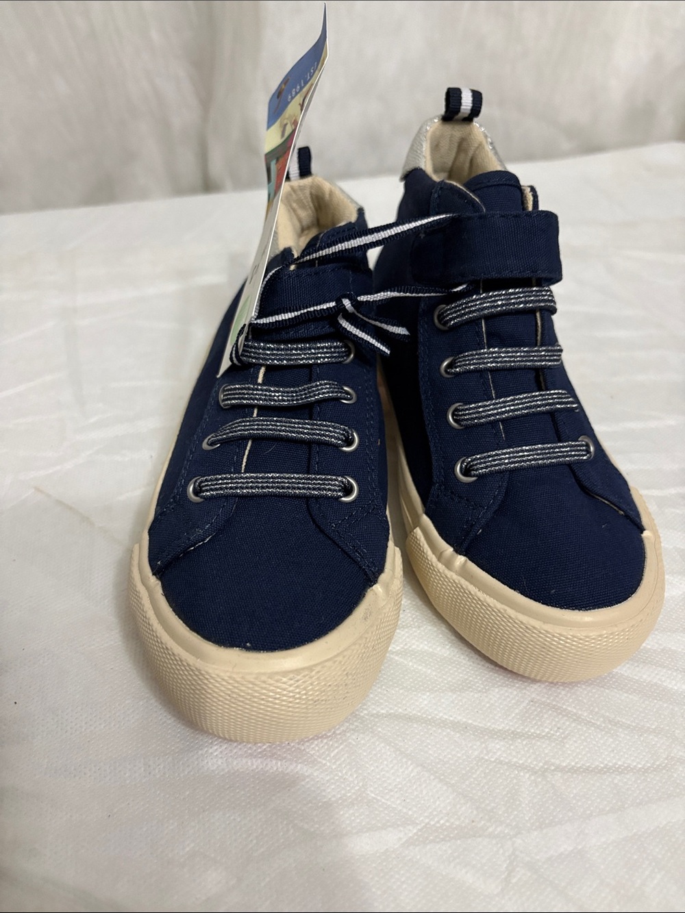 Joules Kids Navy Canvas Sneakers size US 12 NWT